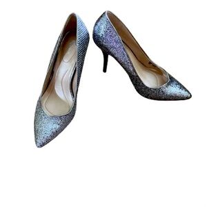 Style & Co Pewter Glitzy Dress Pumps Sz 8